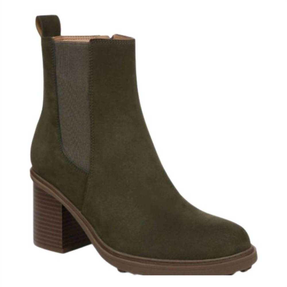 NEW VIONIC women's truckee heeled ankle boot in dark khaki